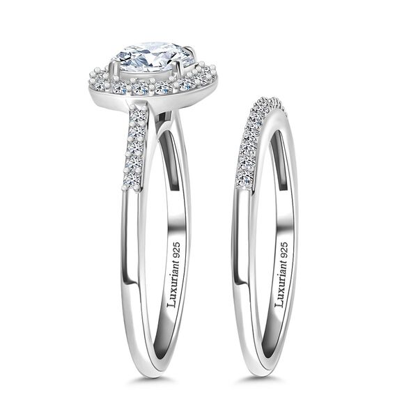 LUXURIANT 2er-Set SI Labor Diamant Ringe, 925 Silber rhodiniert - 1,50 ct. image number 4