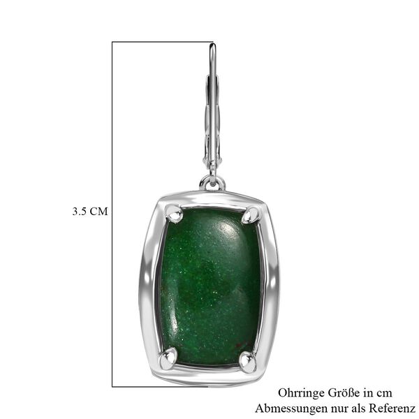 Gr&uuml;ne Aventurin Ohrringe, Edelstahl, ca. 15.98 ct image number 6