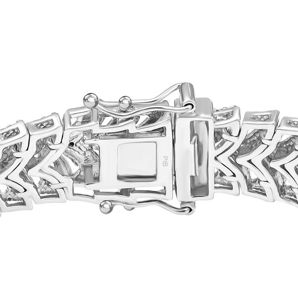 Chevron Armband mit Diamantakzenten in Silberton, 19 cm image number 4