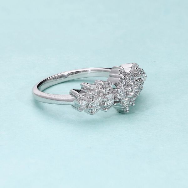 LUXURIANT 1 ct. VS-EF Labor Diamant Ballerina Ring, 925 Silber platiniert image number 5