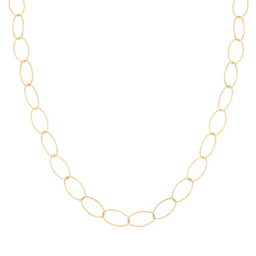 Ovale Giotto-Halskette mit Diamantschliff-Muster, vergoldet, 75 cm image number 0