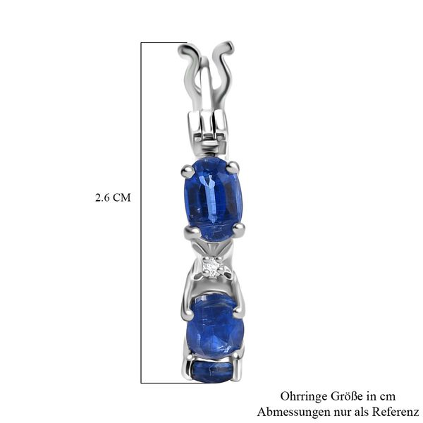 D'Joy AA Nat&uuml;rliche Kaschmir Kyanit und Moissanit Ohrringe - 4,46 ct. image number 5