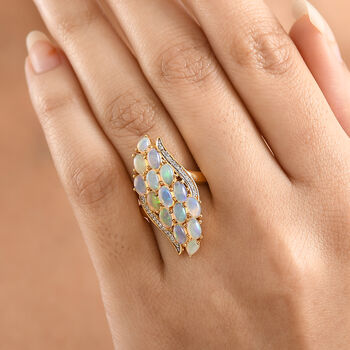 D'Joy AA nat&uuml;rlicher, &auml;thiopischer Welo Opal und Zirkon Ring - 2,34 ct.