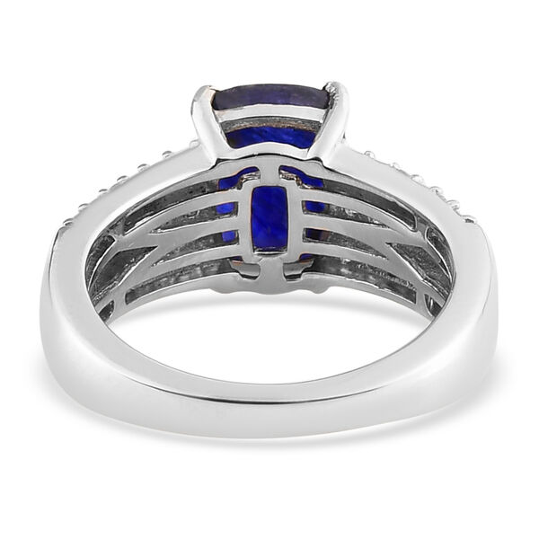 Masoala Saphir und Zirkon Ring, 925 Silber platiniert, 3,66 ct. image number 6