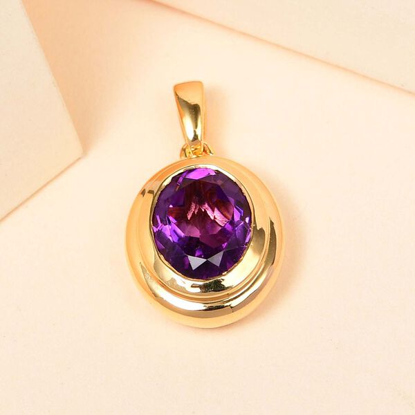 Simple Solit&auml;r afrikanischer Amethyst-Anh&auml;nger image number 3