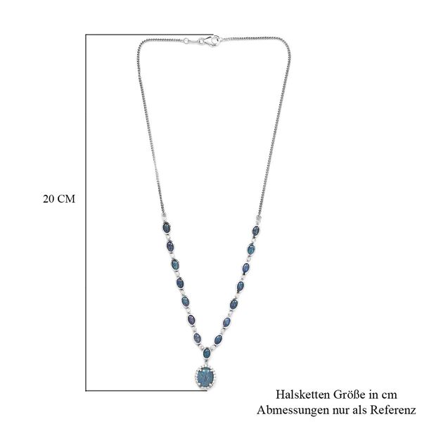 Boulder Opal Triplette Halskette ca. 45 cm 925 Silber platiniert ca. 8.46 ct image number 6