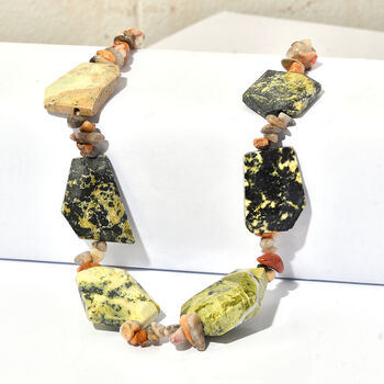 EverTrue gelbe T&uuml;rkis und verr&uuml;ckte Spitzen-Achat 45cm Halskette - 440 ct.