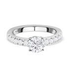 88 Facetten Moissanit-Ring, 925 Silber platiniert (Größe 21.00) ca. 1,14 ct