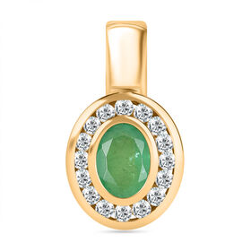 Kagem sambischer Smaragd und Zirkon-Anhänger - 1,24 ct.