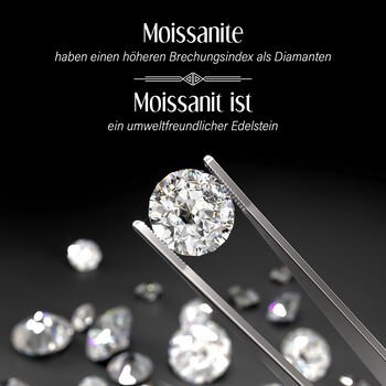 Funkelnde K&ouml;nigin- Moissanit Schmuckset, 925 Silber platiniert  - 1,77 ct.