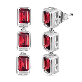 Tansanischer Wein Granat Ohrringe 925 Silber ca. 4,55 ct.