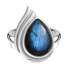 AAA Labradorit Ring 316L Edelstahl (Größe 18.00) ca. 5.83 ct