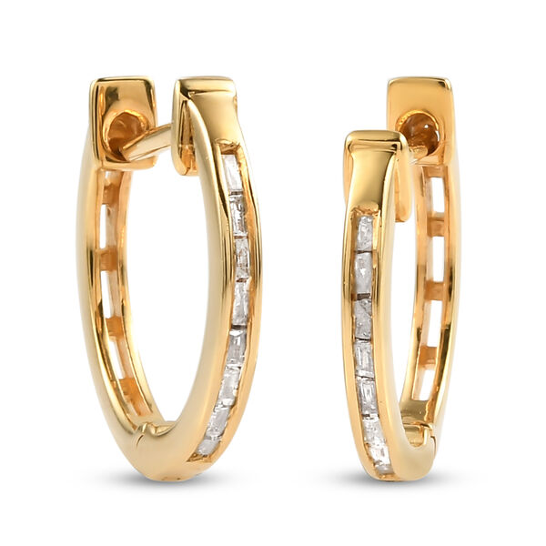 Diamant Creolen in Silver vergoldet image number 4