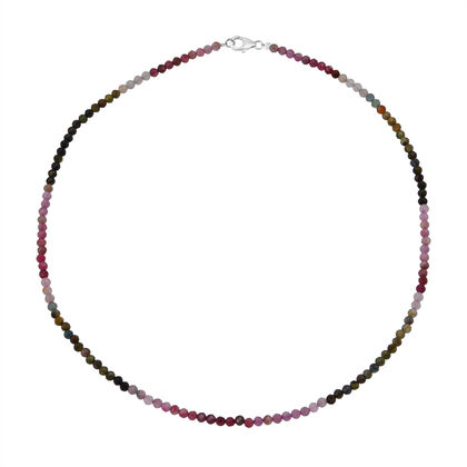 Mehrfarbig-Turmalin Halskette ca. 45 cm 925 Silber ca. 50,00 ct.