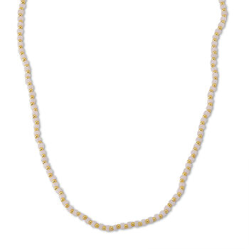 Wei&szlig;er Kristall Halskette, flexibel, Reine Legierung Vergoldet 25.00 ct