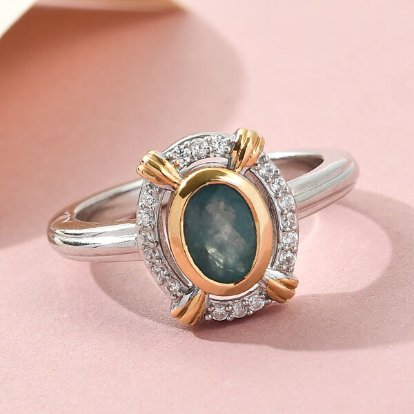 Grandidierit und Zirkon Ring 925 Silber Bicolor  ca. 0,97 ct image number 2