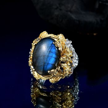 Zweifarbiger Labradorit Ring - 12,90 ct.