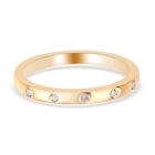 Diamant Band Ring 925 Silber vergoldet (Größe 18.00)