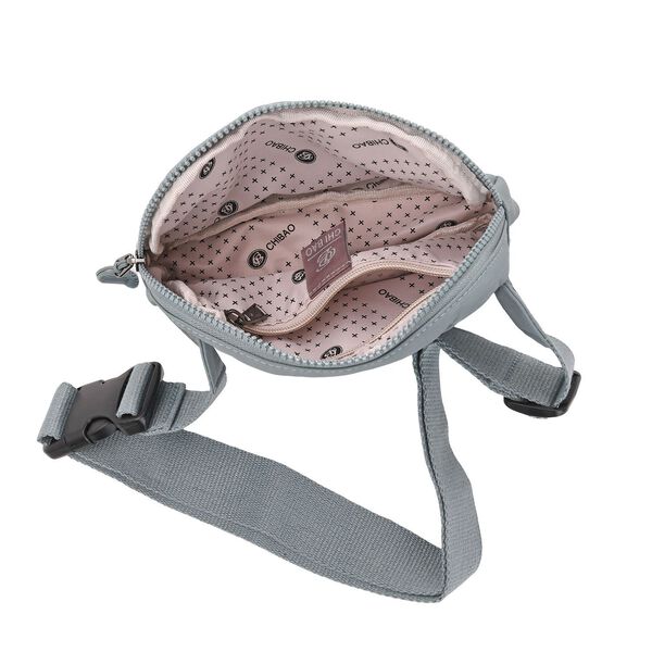 Nylon Crossbody Tasche in Blau mit praktischen F&auml;chern, 19x12x6cm image number 5