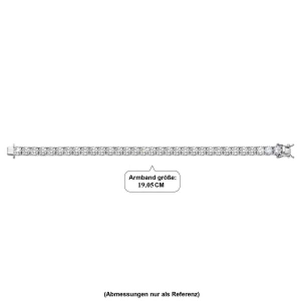 D'Joy Moissanit (Rund) Armband ca. 19 cm 925 Silber Rhodiniert ca. 18.09 ct image number 4