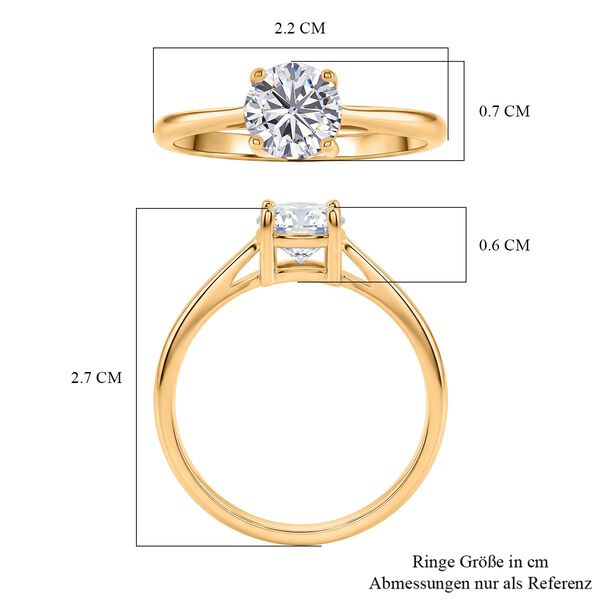 D'Joy Moissanit Ring, 925 Silber vergoldet - 1 ct. image number 6
