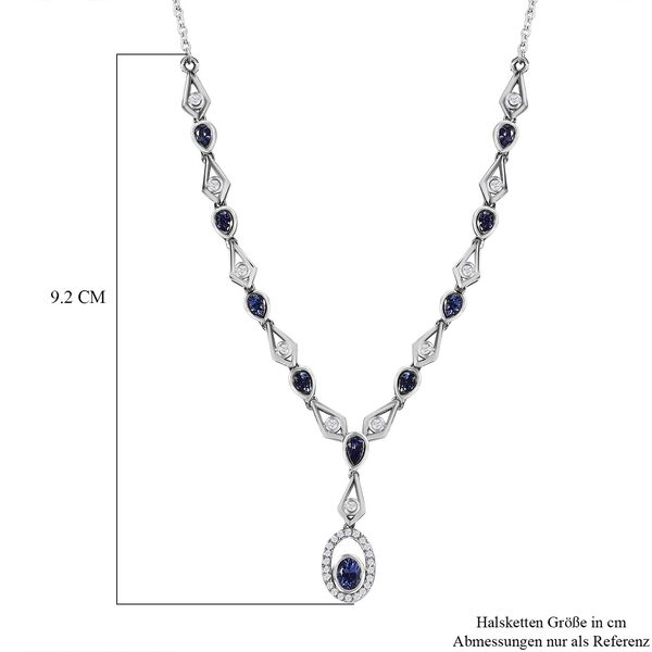 AAA Tansanit und Zirkon 45cm Halskette - 2,45 ct. image number 6