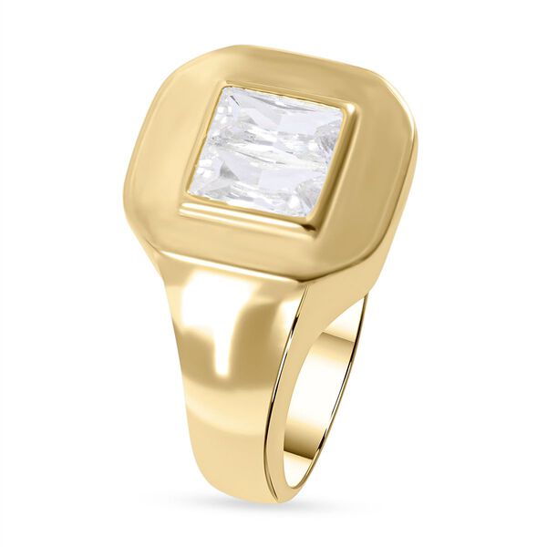 Lustro Stella - Weißer Zirkonia Ring, 925 Silber vergoldet, ca. 0.72 ct image number 3