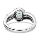 AA äthiopischer Smaragd und Diamant-Bypass-Ring in Silber, 0,93 ct. image number 5