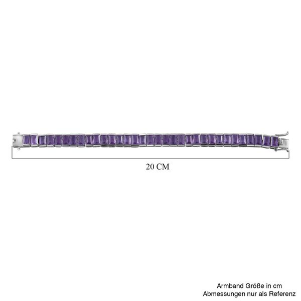 Afrikanischer Amethyst Armband ca. 19 cm 925 Silber rhodiniert ca. 33,00 ct. image number 4