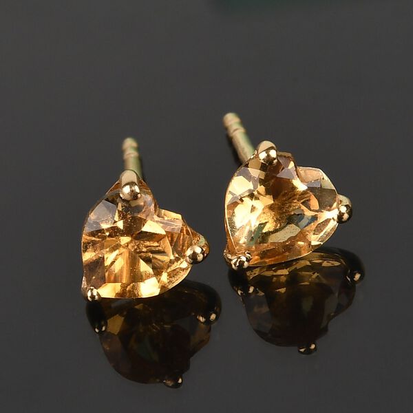 Citrin Ohrstecker 925 Silber vergoldet ca. 1,29 ct image number 1