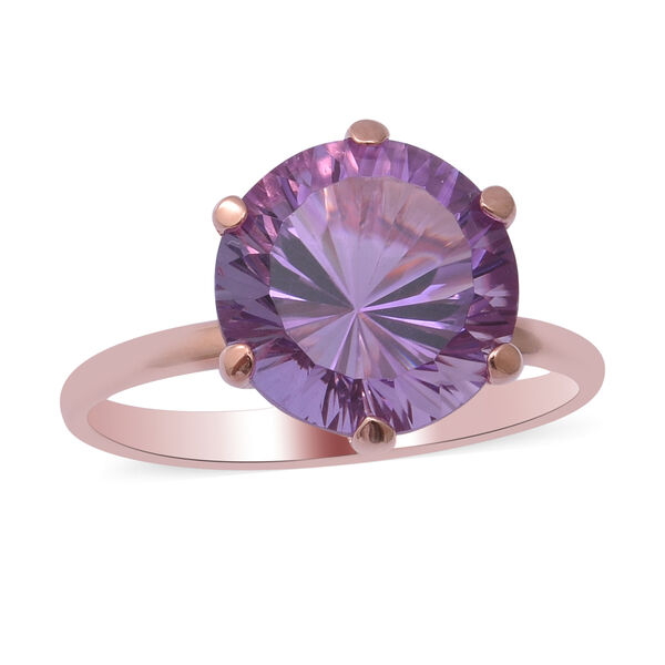 Rose De France Amethyst Solit&auml;r Ring 925 Silber Rosevergoldet