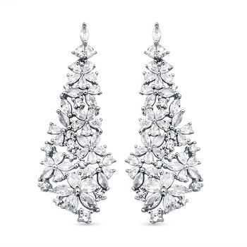 Lustro Stella - wei&szlig;e Zirkonia-Ohrringe, 925 Silber rhodiniert ca. 15,09 ct