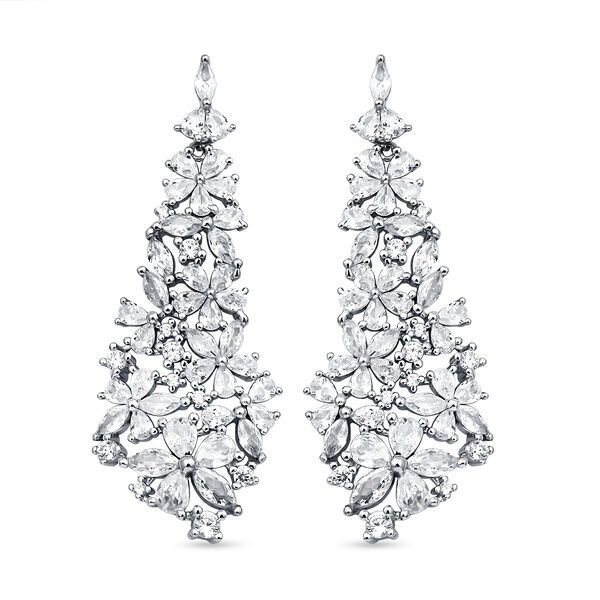 Lustro Stella - wei&szlig;e Zirkonia-Ohrringe, 925 Silber rhodiniert ca. 15,09 ct