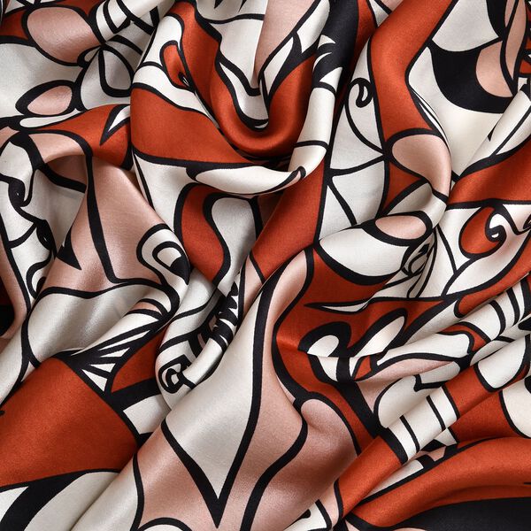 LA MAREY 100% Maulbeeren-Seidenschal, Satin, Rot image number 4