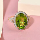 AA natürlicher Peridot, Champagner Diamant und Zirkon-Ring, 375 Gelbgold  ca. 6,19 ct image number 1