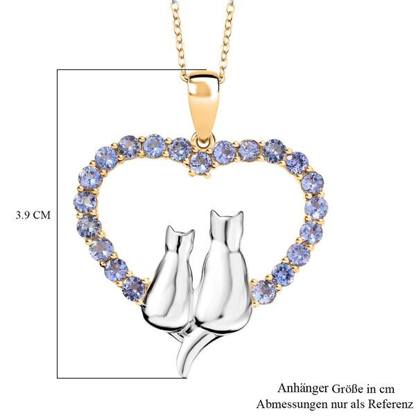 D'Joy zweifarbiger Tansanit Tansanit Anhänger mit 50cm Kette - 2,18 ct. image number 6