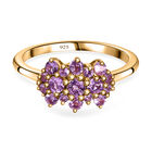 Lila Saphir Ring 925 Silber vergoldet (Größe 16.00) ca. 0,83 ct