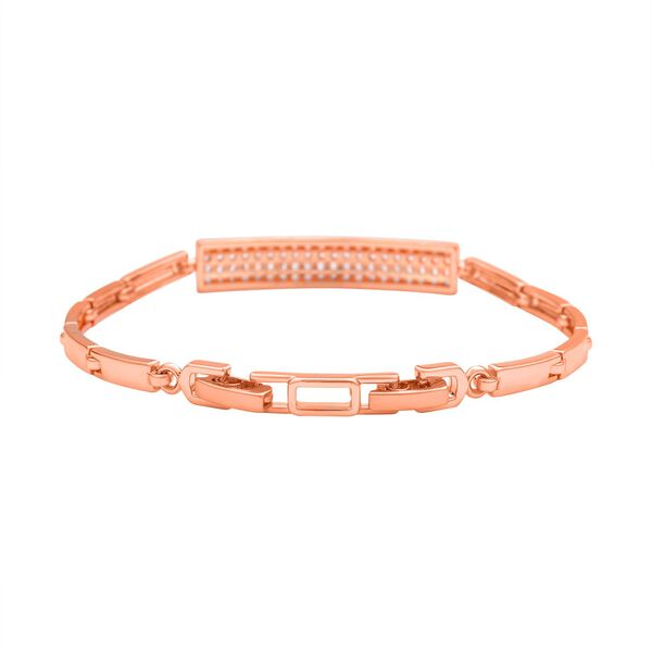 Wei&szlig;es Zirkonia-Armband, ca. 19 cm, Ros&eacute;farben image number 5