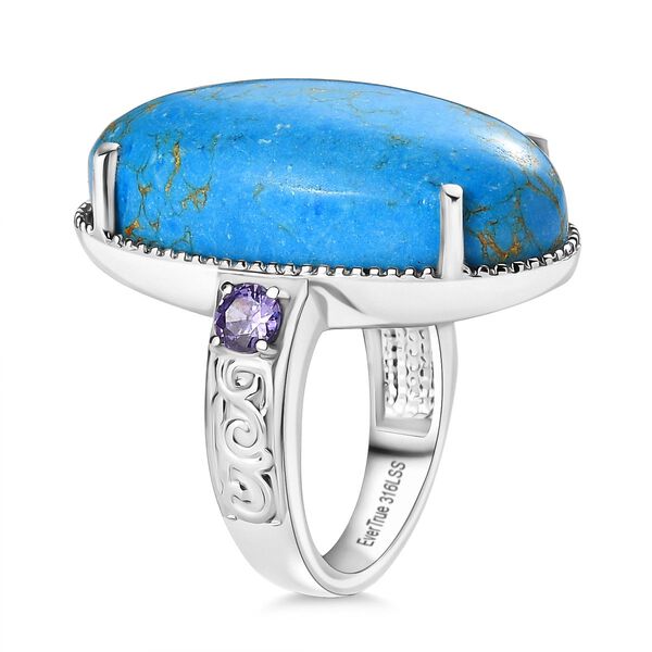 EverTrue blauer T&uuml;rkis und blauer Zirkonia Ring image number 4