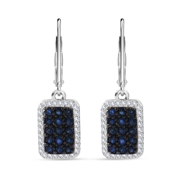 AA blaue Saphir und Zirkon-Ohrringe - 2,15 ct.