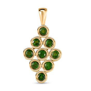 Nat&uuml;rlicher Chromdiopsid Anh&auml;nger, 925 Silber vergoldet ca. 0.67 ct