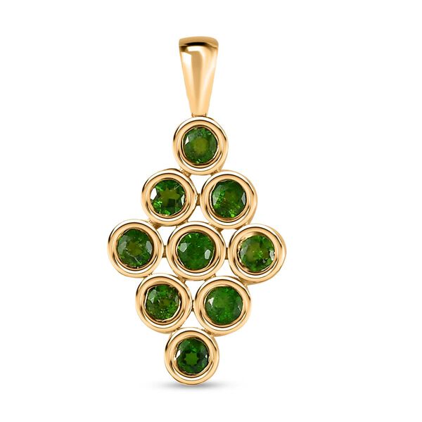 Nat&uuml;rlicher Chromdiopsid Anh&auml;nger, 925 Silber vergoldet ca. 0.67 ct