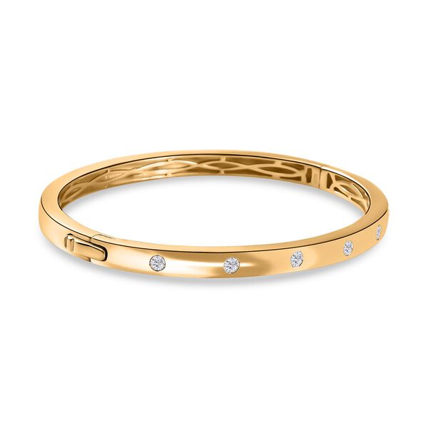 Moissanit Armreif, 19cm, 925 Silber mit Gelbgold Vermeil - 0,86 ct. image number 4