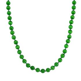 Grüne Katzenaugen Halskette mit Chatoyance-Effekt, 50 cm