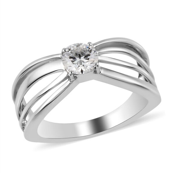 88 Facetten Moissanit-Ring, 925 Silber platiniert  ca. 0,43 ct image number 4