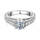 Moissanit Ring, 925 Silber platiniert, (Größe 17.00) ca. 1.20 ct