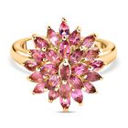 AA Rubellit Ring, 925 Silber Gelbgold Vermeil (Größe 20.00) ca. 2.00 ct