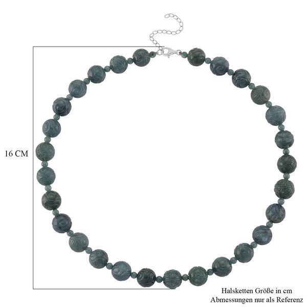 D'Joy Natürlicher Olmek Jadeit Halskette ca. Flexibles cm 925 Silber rhodiniert ca. 400.00 ct image number 5