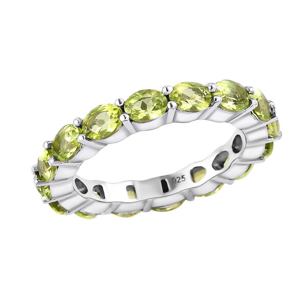 Natürlicher Peridot-Ring, 925 Silber platiniert  ca. 3,10 ct image number 4
