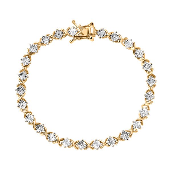 EverTrue 19cm Armband mit Diamantakzenten in Goldton